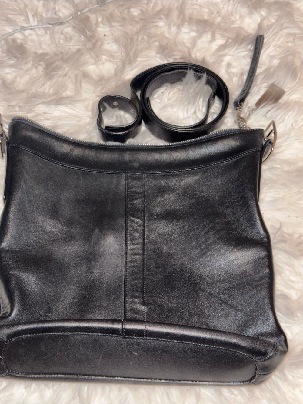 VINTAGE 2003 COACH LEGACY GALLERY SLIM DUFFLE 9188 BLACK LEATHER CROSSBODY - Picture 4 of 7